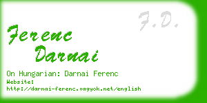 ferenc darnai business card